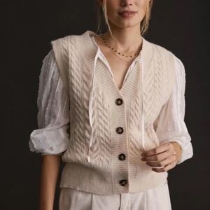 Anthropologie Cream Sweater Vest